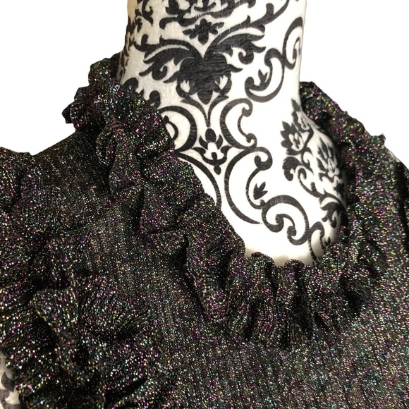ZARA Sparkly Ruffled Top Small - Picture 5 of 13
